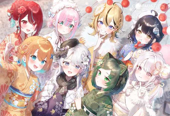 この度、MixstGirlsの皆様のお正月イラストを描かせていただきました!こちらのイラストがジャケットのお正月ボイスが販売予定だそうなので詳しくは公式様のアカウントをチェックしてみてくださいミクスト公式様→() 