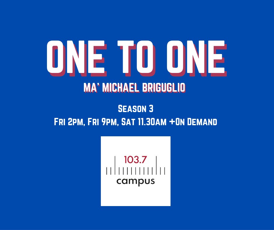 Dalwaqt... It-tielet staġun ta' #OneToOne! Fuq Campus 103.7
#Malta <a href="/UMmalta/">University of Malta</a>