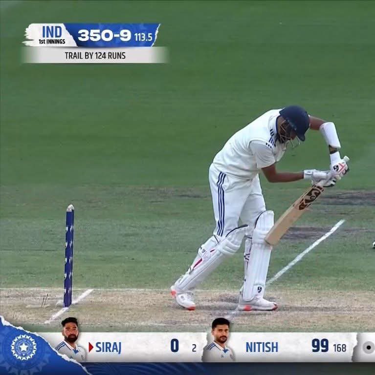 STKhan88's tweet photo. #MohammedSiraj #AUSvINDIA
#MiyaBhaiSiraj
कोई माने या न माने पर नीतीश रेड्डी के शतक में रेड्डी से भी ज्यादा योगदान DSP मोहम्मद सिराज का है जिन्होने हार नही मानी और डटे रहे 😀 अगर पहली गेंद पर ही आउट हो जाते तो 100 केलिए इंतेजार करना पड़ता 
#INDvsAUS  #NitishKumarReddy https://t.co/9juhVQMEnt