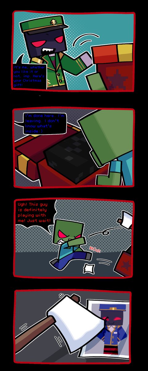 Hclip_CB3's tweet photo. Merry christmas! Part 2
#willcraft #minecraft #minecraftart #willcraftmonsterschool #Monsterschool #digitalart #Christmas https://t.co/UWmkSOTrBe