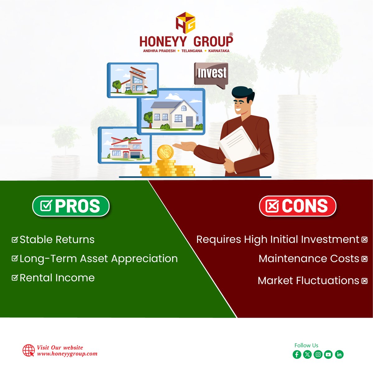 HoneyyGroup's tweet photo. Real estate investment can be a game-changer for your finances. Here's what you need to know. Plan wisely to make the most of your investment opportunities with Honeyy Group!

#financechallenges #RealEstateInvesting #investment  #HoneyyGroup https://t.co/nokzNPGgiY