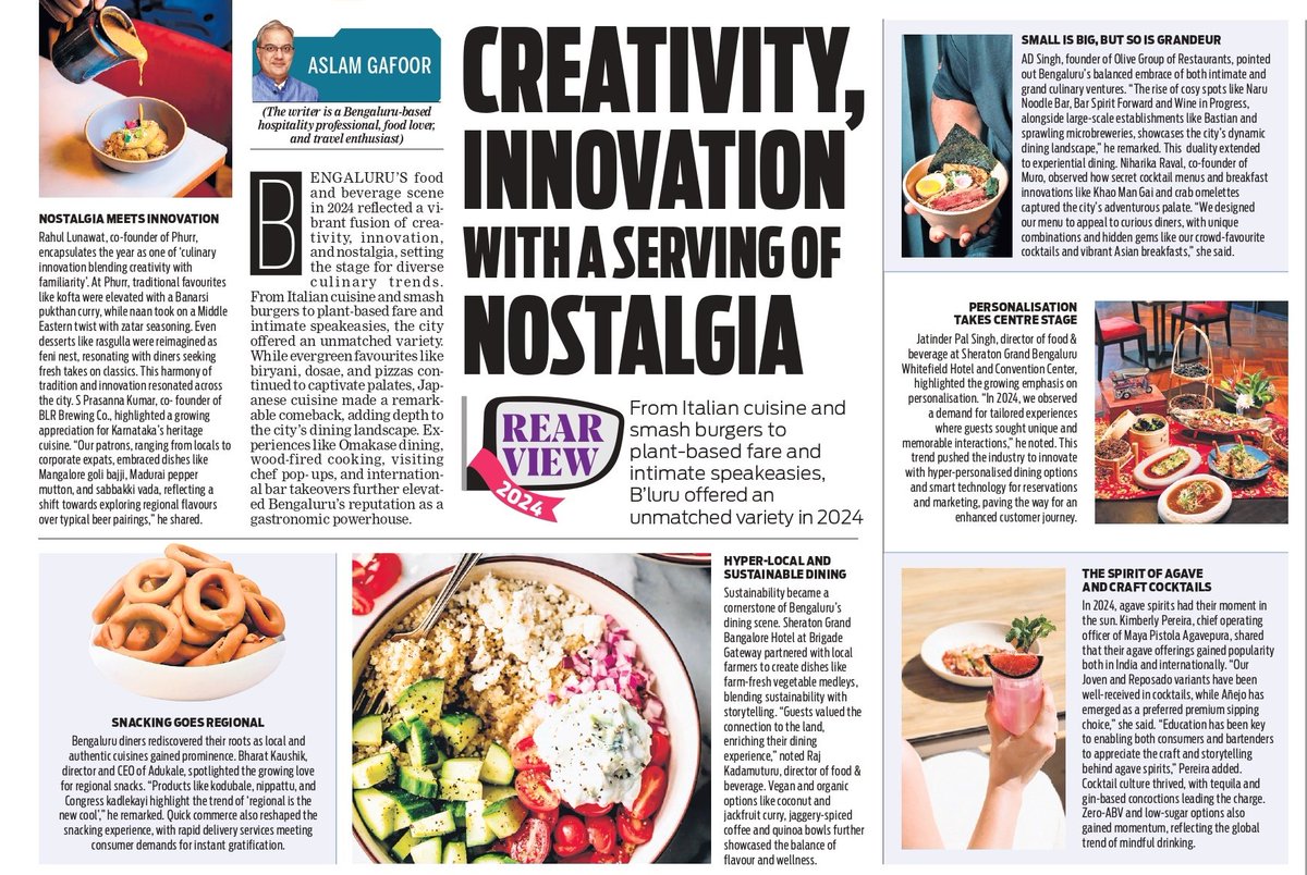 TNIE Karnataka (@xpressbengaluru) on Twitter photo From Italian cuisine and smash burgers to plant-based fare and intimate speakeasies, B’luru offered an unmatched variety in 2024
✍️ <a href="/AslamGafoor/">Aslam Gafoor</a>
#foodie #2024Wrapped From Italian cuisine and smash burgers to plant-based fare and intimate speakeasies, B’luru offered an unmatched variety in 2024
✍️ <a href="/AslamGafoor/">Aslam Gafoor</a>
#foodie #2024Wrapped