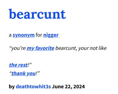 WhatofR's tweet photo. @DropPopNet @katyperry Idk man, but considering bearcunt was added to urban dictionary in 2024, I doubt 12 years ago it meant anything https://t.co/tGTaK9ZhFF