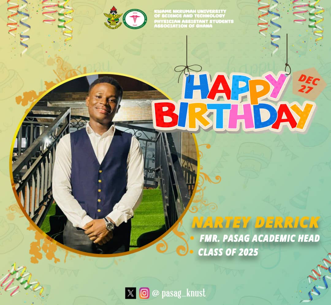 We celebrate Master Nartey Derrick on his birthday yesterday and we greatly appreciate all that we know him for. A selfless colleague, a friend, a coursemate, a class academic head and also our former PASAG Academic Head. May his wishes come true.🙏