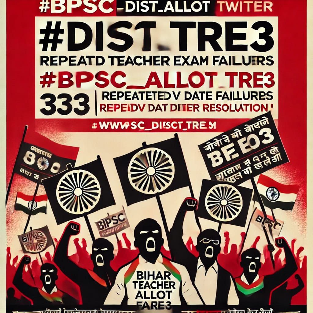 yours_educator's tweet photo. आवाज दो, हम एक है 
आवाज दो, हम एक ही है 

हमारा सबसे बड़ा दुख क्या है?
BPSC द्वारा रिजल्ट देने के 40 दिन बाद भी 
जिला ALLOTMENT LIST नहीं देना 

@mmalayanil  संज्ञान लीजिए 
आपको शिक्षक अभ्यर्थियों 
को आज शाम को जिला ALLOTMENT LIST की न्यूज देनी ही होगी 
#bpsc_dist_allot_tre3 https://t.co/vpEczGS7Vq