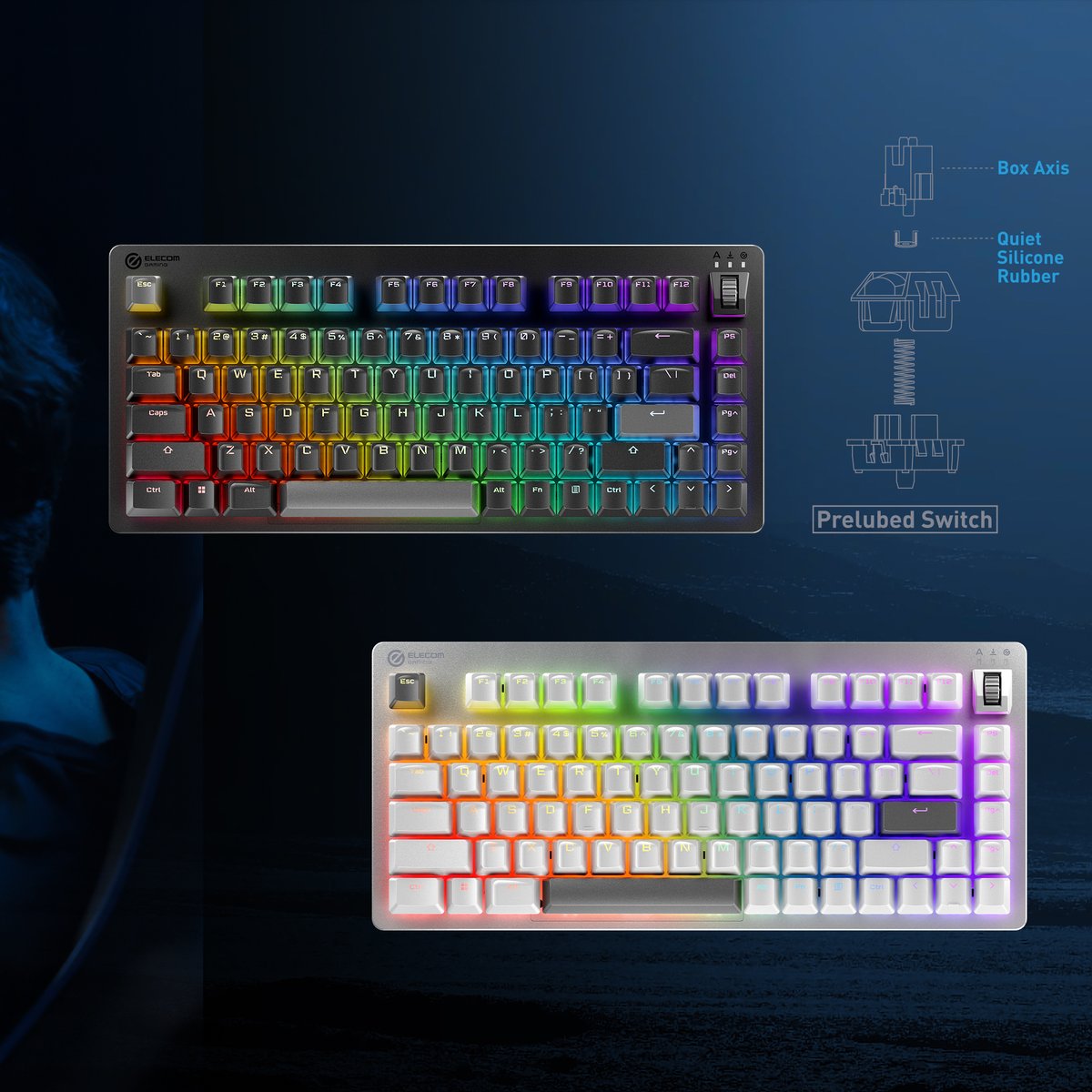ElecomUSA's tweet photo. Ready for better gaming in 2025? Switch to the ELECOM rapid trigger keyboard 👾 https://t.co/cZEZXSm8dq