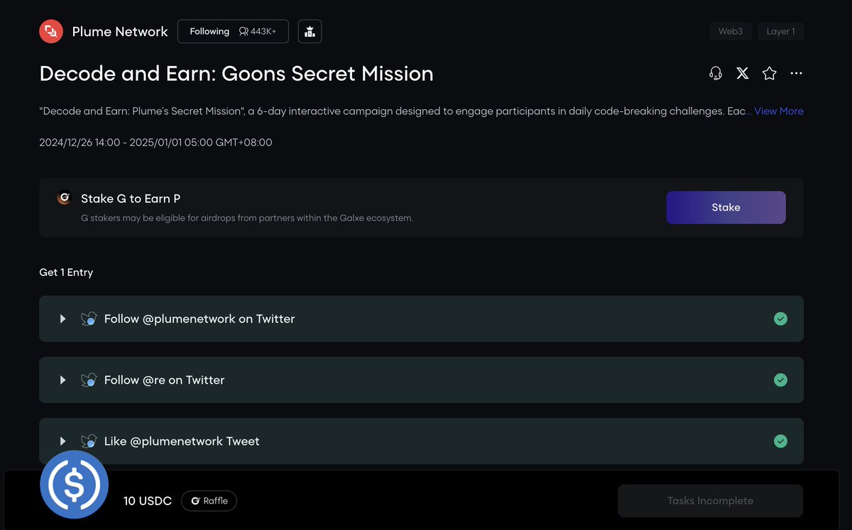 融资3000万美金的Plume Network  存款过的记得去做一下银河任务，为期6天，每天有一个新的答案银河🔗https://t.co/6ndpSs2Vqq Quiz Day 1 Code  ：MAKE THE WORLD MORE RESILIENT