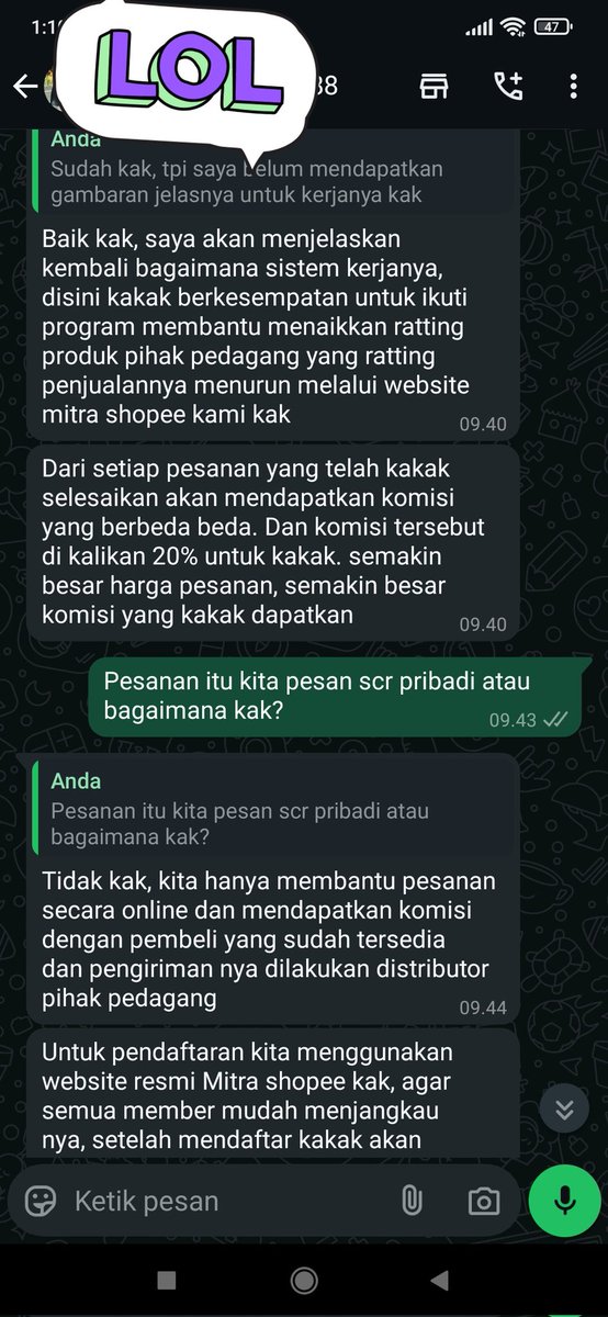intantan_16's tweet photo. JANGAN SEKALI-KALI KALIAN COBA BISNIS INI!! 

Jika kalian ditawarin freelance, admin online, ato sebagainya yang katanya dari mitra Shopee @ShopeeID @MitraShopee trs dapet komisi 20% dari membantu pihak pedagang mengirim barang. Jgn, sekali² coba untuk ikut bisnis ini. PENIPUAN! https://t.co/ANPAPN6veE