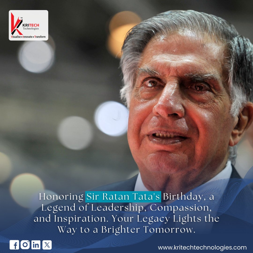 KRITECH_21's tweet photo. Sir Ratan Naval Tata ๐โโ๏ธ
On Sir Ratan Tata's Birthday, we honor a man whose leadership, kindness, and innovative spirit continue to inspire generations. His journey is a testament to the power of dreams, resilience, and compassion.
#kritech #kritechtechnologies #ratantata #tata https://t.co/5iafCxw7iU