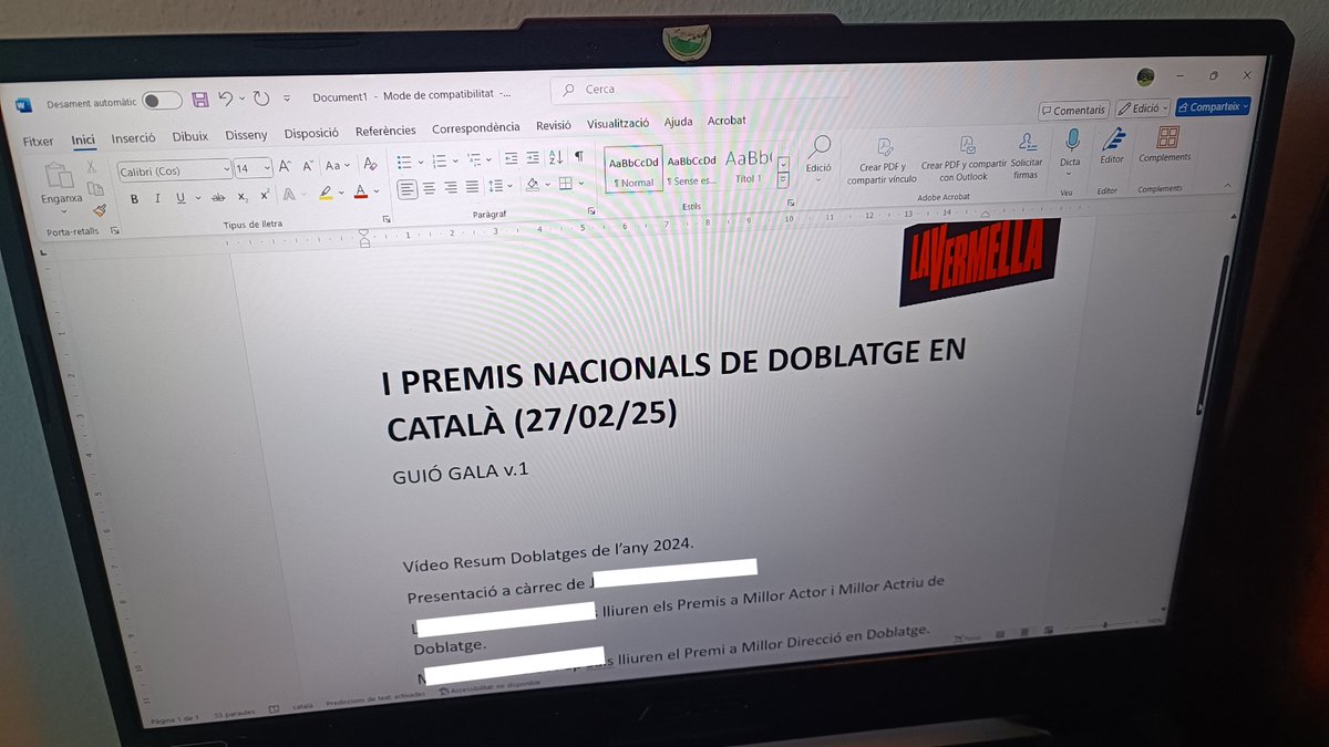 Escaleta de la Primera Edició dels Premis de Doblatge "La Vermella", enviada. Una producció de <a href="/CatalunyaRadio/">Catalunya Ràdio</a> i <a href="/cultura_cat/">Cultura</a>. Serà una gran festa del doblatge! 🤗

#VermellaCatRàdio