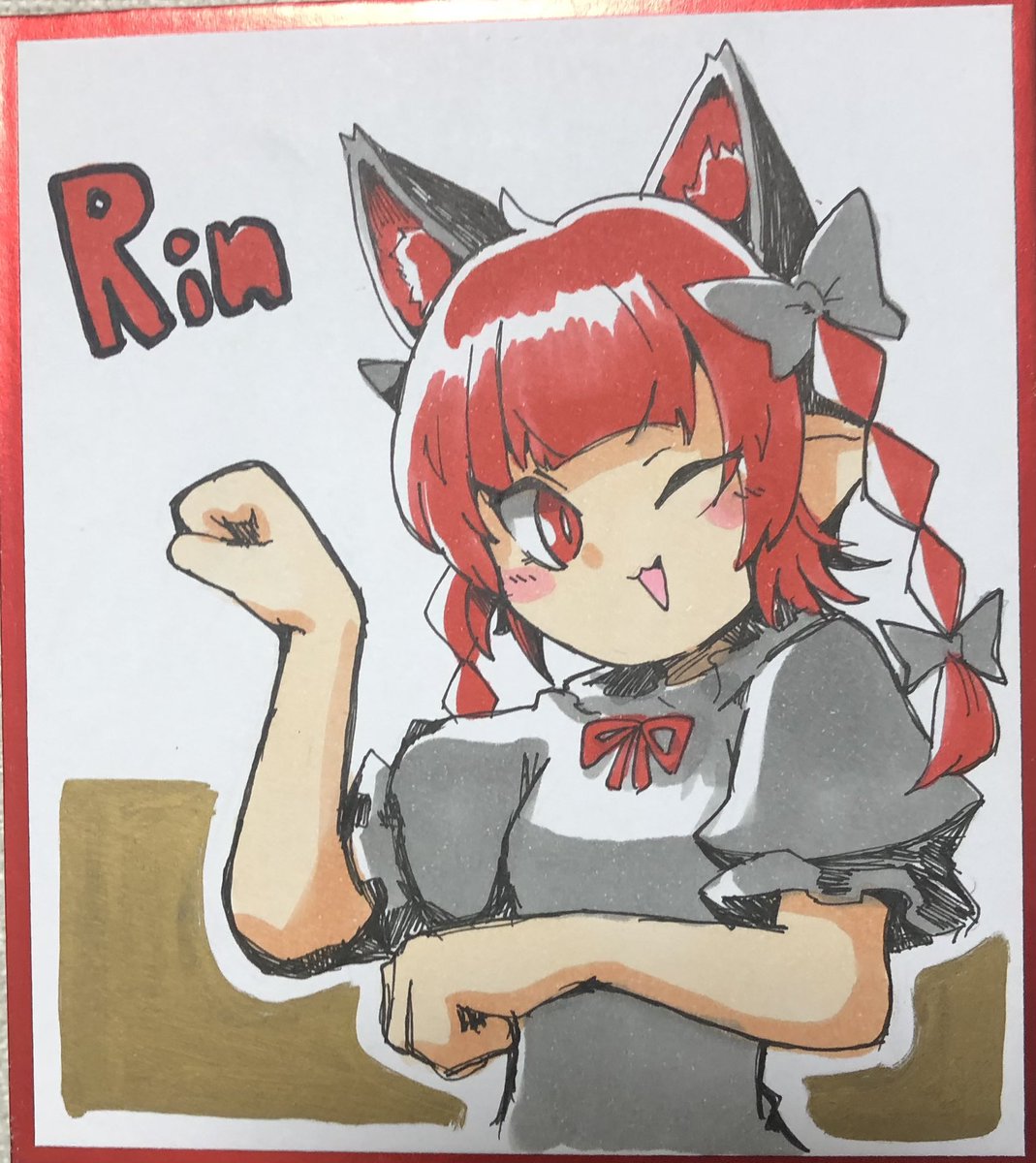 hurin_raika's tweet photo. お燐色紙 https://t.co/c6U7XBXPah