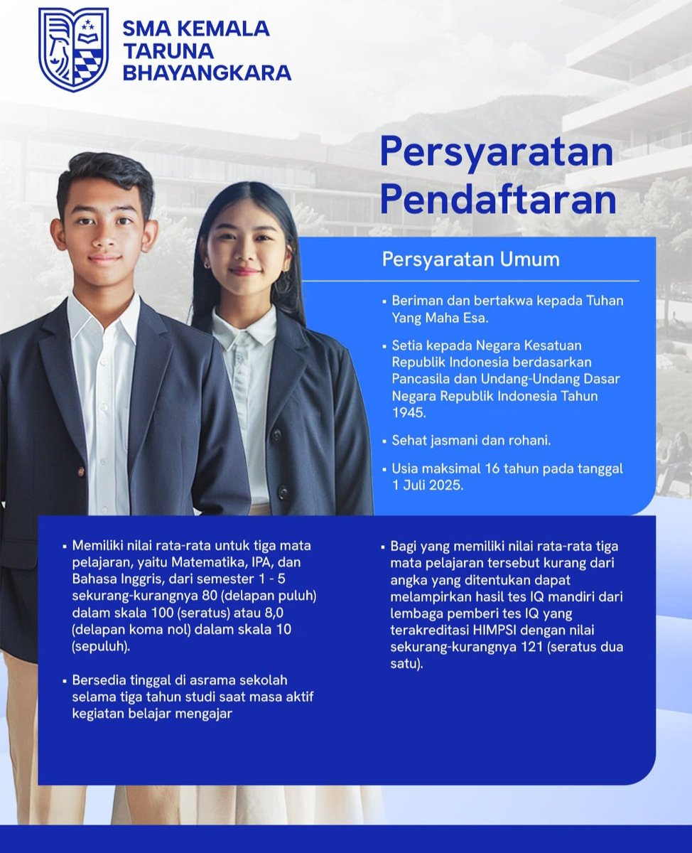 SatbinmasResma's tweet photo. PPDB SMA KEMALA TARUNA BHAYANGKARA https://t.co/NoEhnRRuvf