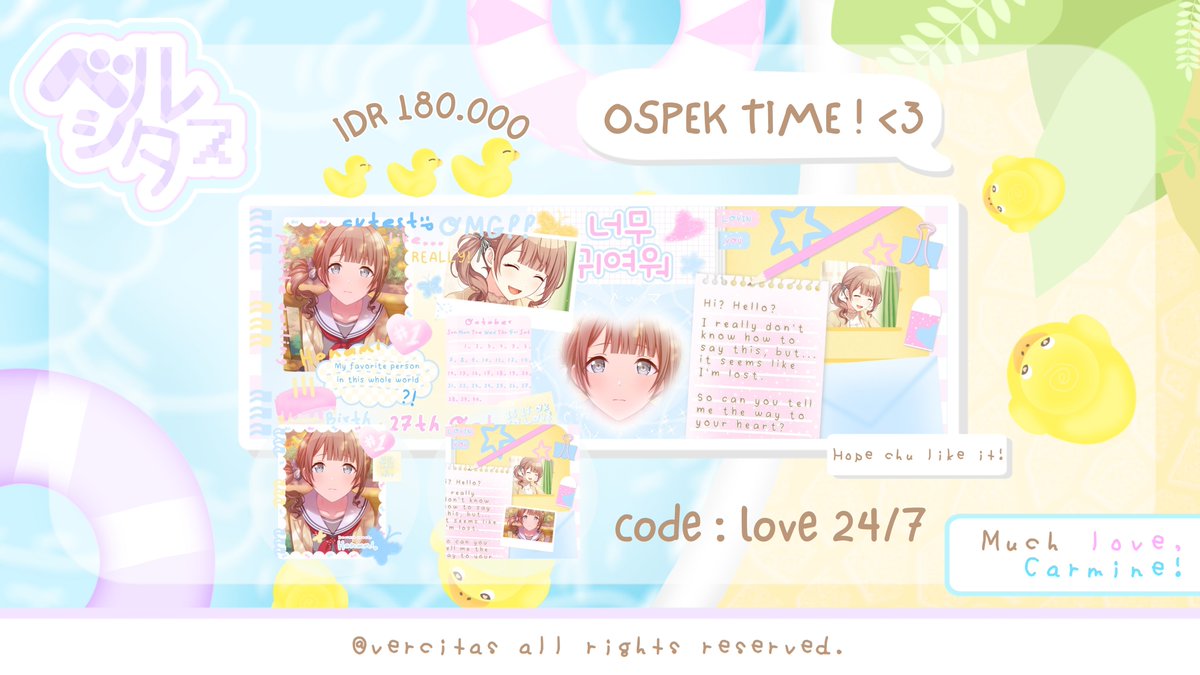 vercitas's tweet image. Help rt ? thank you ! 🍒

Haloo, Mine ada 4 template layout ipv jpg friendly yang bisa kamu adopt mulai pukul 17.OO WIB melalui dm ! 🦭 payment via QRIS ya~

#zonauang #zonaba