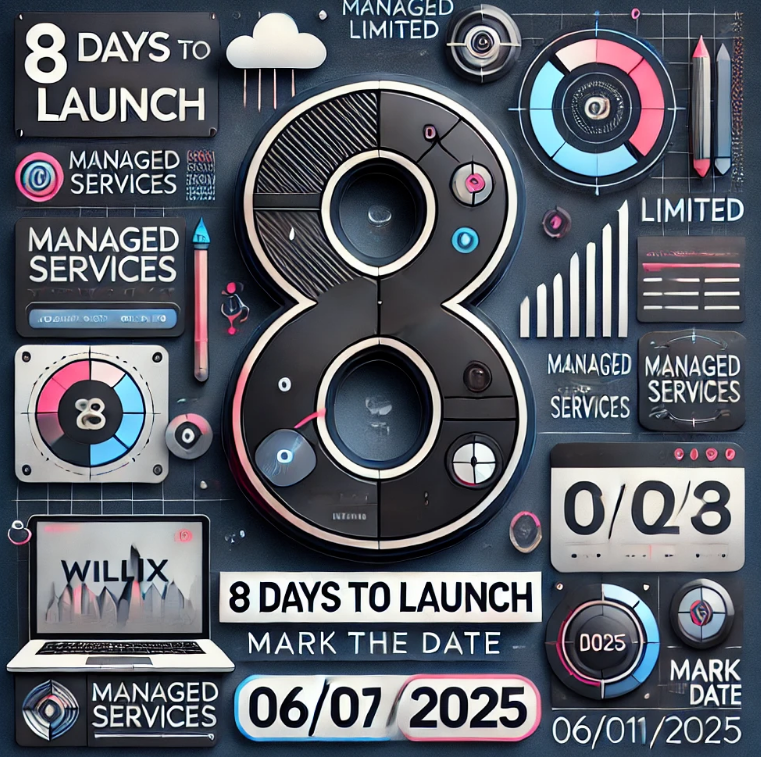 WillixLimited's tweet photo. 📅 8 Days Until Willix Limited Launches!
Your next-level partner for managed services is almost here. We’re excited to revolutionize the way businesses operate.
🚀 The countdown continues!
📅 Mark the date: 06/01/2025!
#WillixLimited #8DaysToGo https://t.co/IiUTyU8ezx