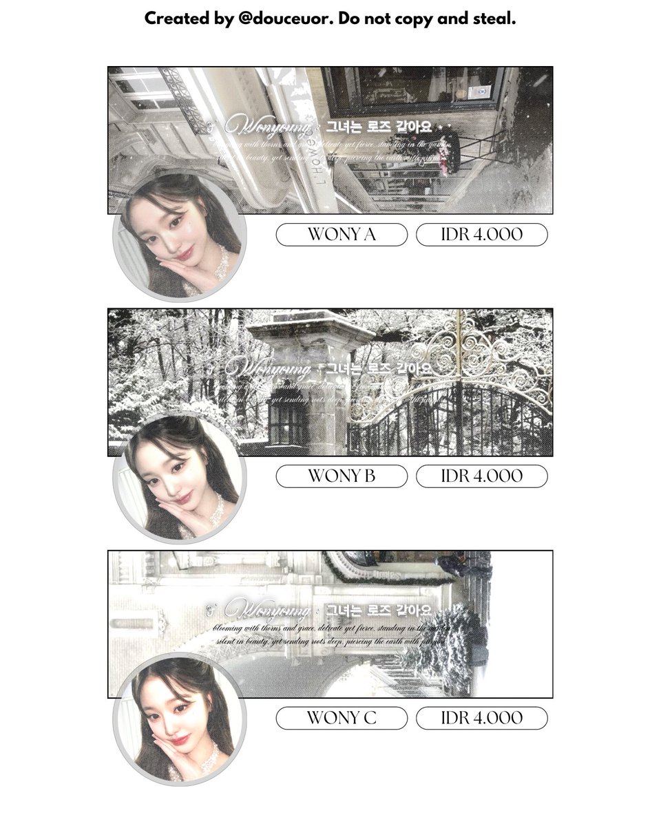 ⠀
Repost/rt are highly appreciated! I'm excited to share six new layout rs Winter and Wonyoung's latest update. The price is shown in the picture and please check alt for more info. ෆ #zonauang   
⠀⠀