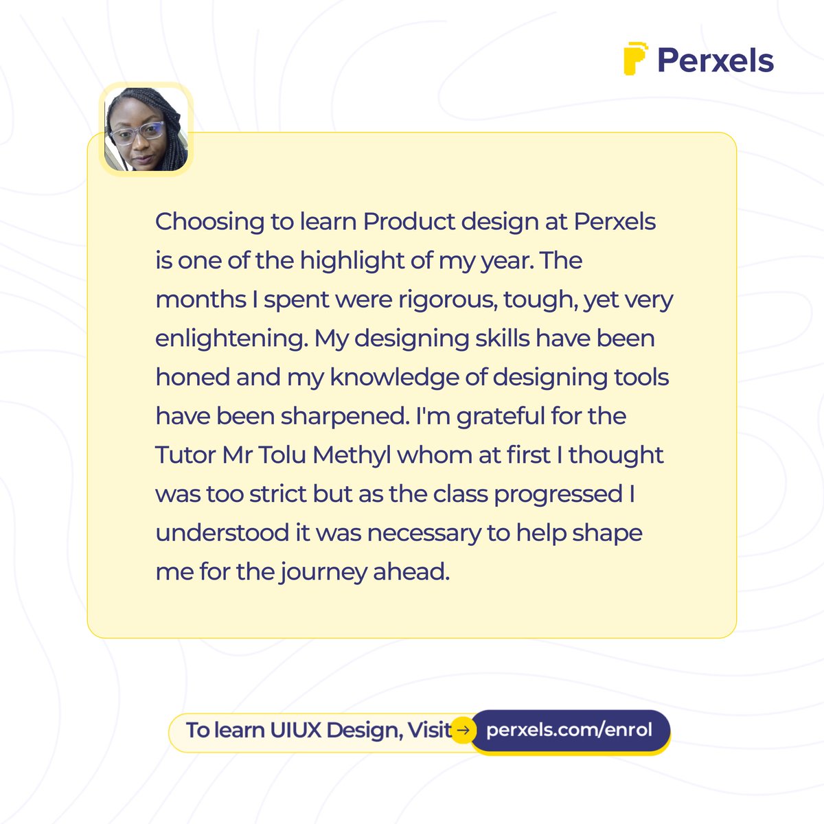 perxels's tweet image. This year, a student shared how Perxels transformed their design journey, rigorous months sharpened their skills and prepared them for success.

Unlock your potential in 2025. Join us: Perxels.com/enrol 🚀  

#LearnWithPerxels #UIUXJourney