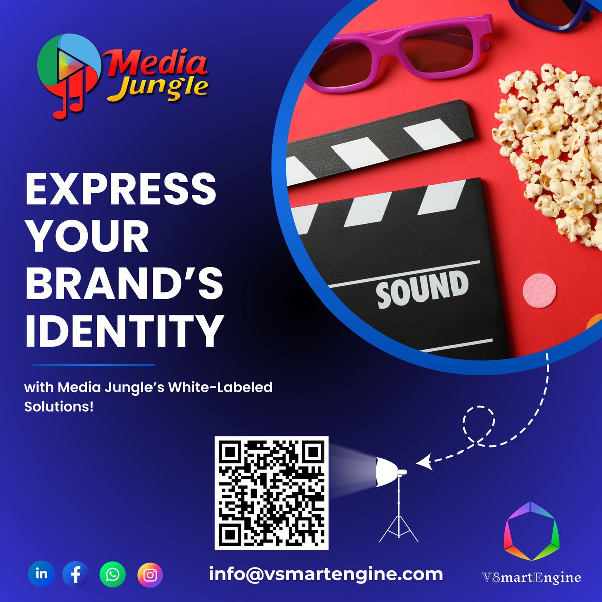 vsmartengine's tweet photo. ๐ Your brand, your wayโcomplete ownership and customization with Media Jungle. ๐ผ
.
.
.
#mediajungle #brandidentity #whitelabelsolutions #ottplatform #customizableplatform https://t.co/iCUK0DXG4V