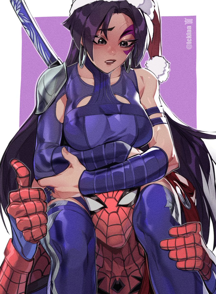 Icklaa's tweet image. spiderman x Psylocke 👹✨ #MarvelRivals #Spiderman #Psylocke #MarvelRivalsfanart