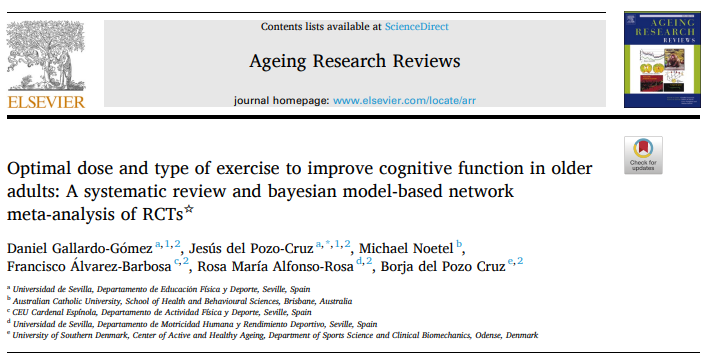 These findings are from a systematic review in Ageing Research Reviews which examined the dose-response relationship between overall and specific types of exercise with cognitive function in older adults. sciencedirect.com/science/articl… 2/10