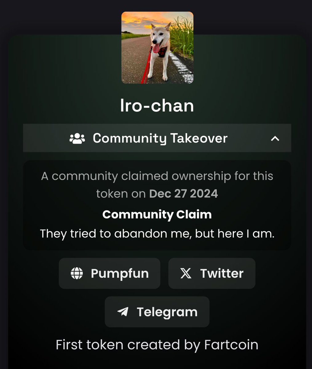 irochan_fart's tweet photo. The first ever created token by #fartcoin dev. You have a chance to be a part of the history. CTO 15 hours old. You are welcome to adopt #irochan and join the community. https://t.co/U6NRW6rlB8