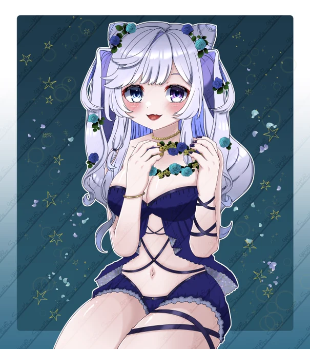 新しくふぉよーして下さった方に見て頂きたいのでリクで描かせて頂いたOCちゃんやVTuberさんのイラストを再掲しておく～ 二次創作はよく再掲してるからね( '•ᴗ•ก )テヘ