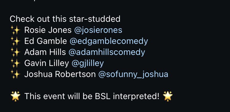 Joshua Robertson (@yeahmanog) on Twitter photo I am so excited. to be performing with these comedy icons! Can’t believe, I’m on the same bill as them. #comedy #icon #icons #performance <a href="/josierones/">🇬🇧🇬🇧🏴🏴</a> <a href="/adamhillscomedy/">Adam Hills</a> @edgamblecomedy @gjlilley @thetogetherspace_e17 I am so excited. to be performing with these comedy icons! Can’t believe, I’m on the same bill as them. #comedy #icon #icons #performance <a href="/josierones/">🇬🇧🇬🇧🏴🏴</a> <a href="/adamhillscomedy/">Adam Hills</a> @edgamblecomedy @gjlilley @thetogetherspace_e17