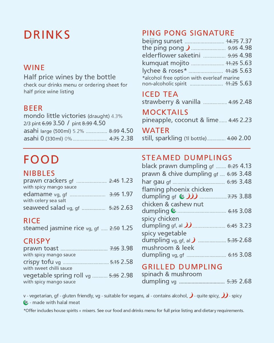 🥟🍹 JANUARY BLUES HAPPY HOUR! 🎉
From 1st–12th Jan, enjoy HALF PRICE:
🍤 Dim Sum
🍹 Cocktails, Mocktails, Wines &amp; Beers
🍚 Crispy Classics, Nibbles &amp; Rice
📍 5 London locations | ALL DAY
🎟️ Book now: pingpongdimsum.com/january-blues-…
Start the year with sum-thing special! 🥢🍹
#HappyHour