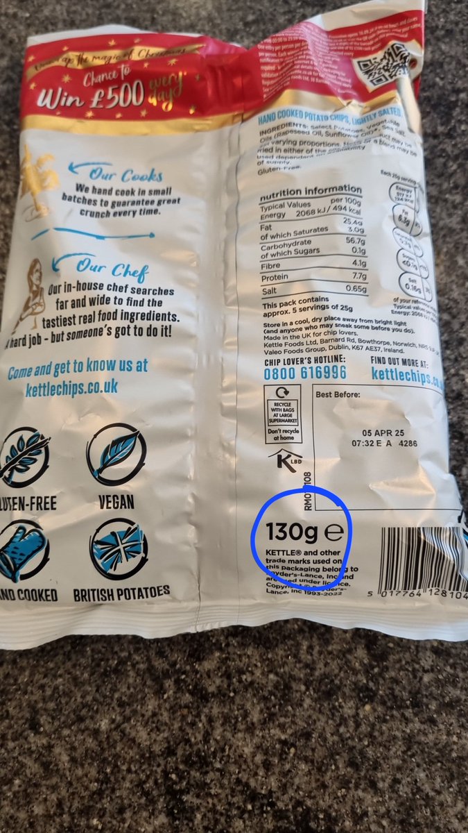ChrisyWrightnes's tweet photo. When the hell did this happen @KETTLEChipsUK?!  I never thought you'd sell out. I'm so disappointed. I want my 150g bags back!
@kettlechips #crisps #payingforair https://t.co/Xcovzl1z0u