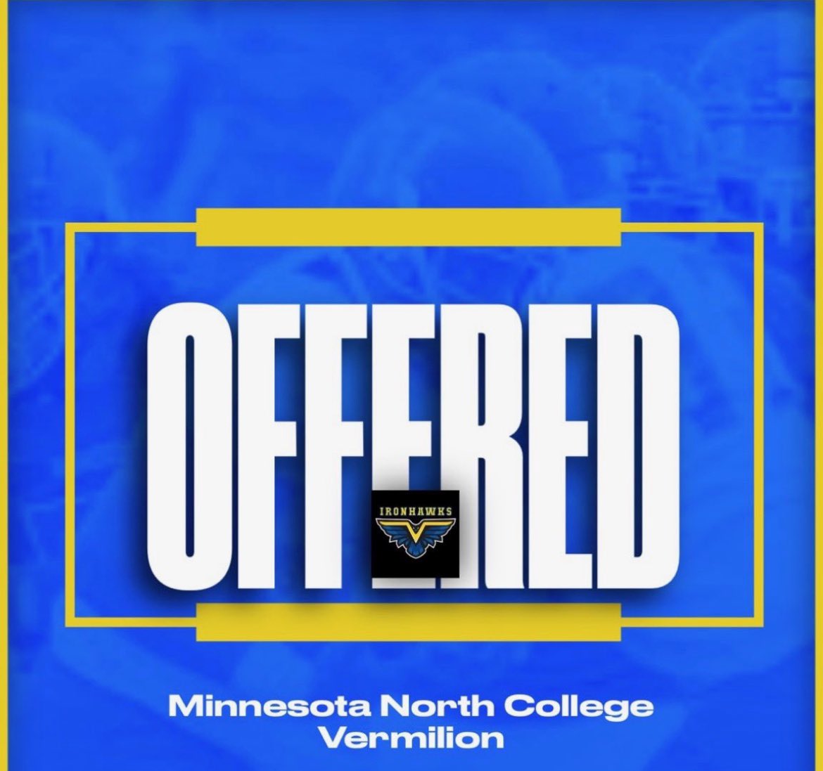 After a great conversation with <a href="/coachdmontero/">Dominic Montero</a> I am excited to say that I have received my first offer from minnesota north vermilion college <a href="/AliefHastingsFB/">Hastings Football</a> <a href="/MNCVermilionAth/">MNC Vermilion Athletics</a>