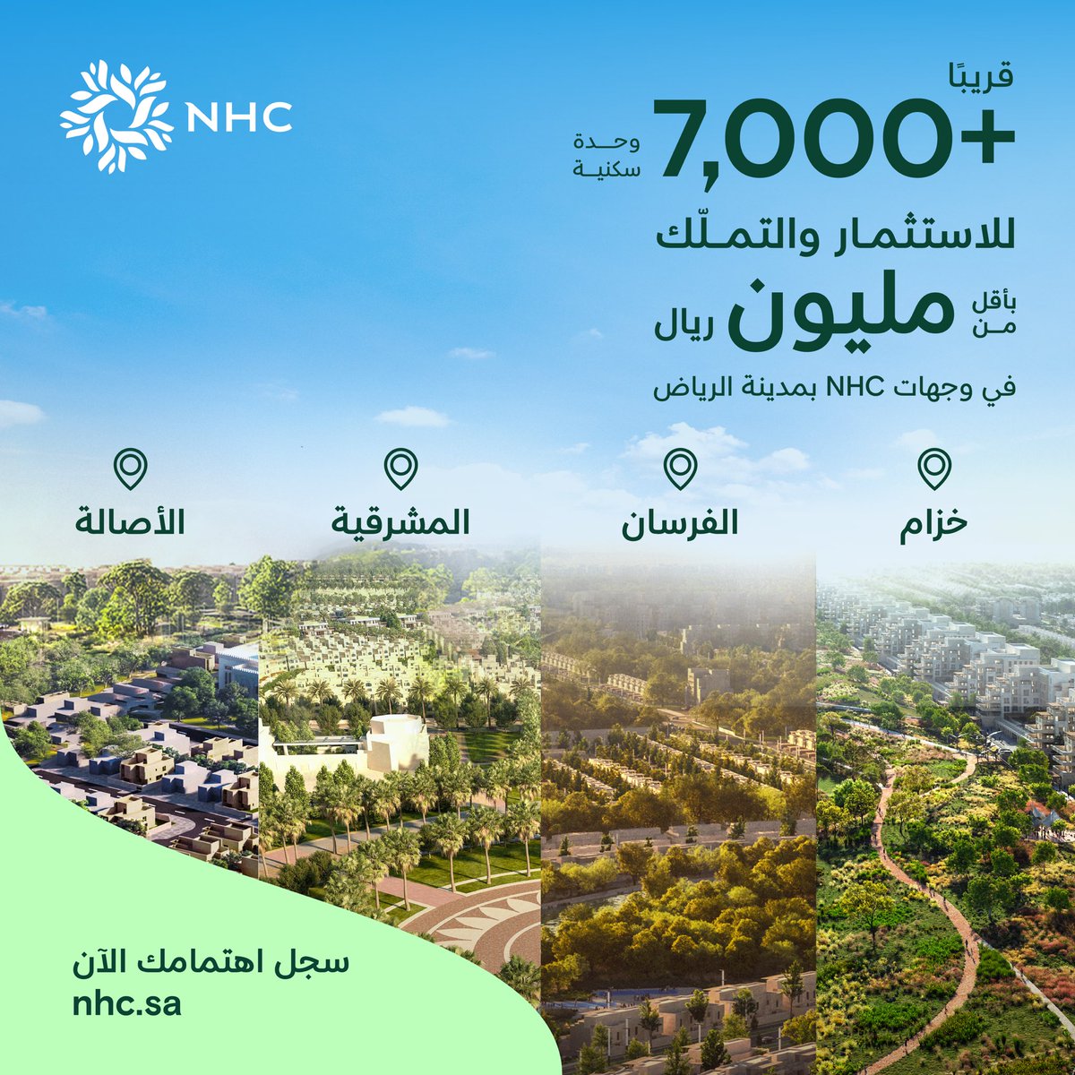 SaudiProject's tweet photo. أكثر من 7 آلاف وحدة سكنية تنوي طرحها #NHC قريبًا في الرياض، بأسعار لا تتجاوز مليون ريال في وجهاتها العمرانية، أبرزها خزام والفرسان والمشرقية والأصالة

لتسجيل الاهتمام:
https://t.co/8AaoaQBMVp https://t.co/rZ7xnFs1vK