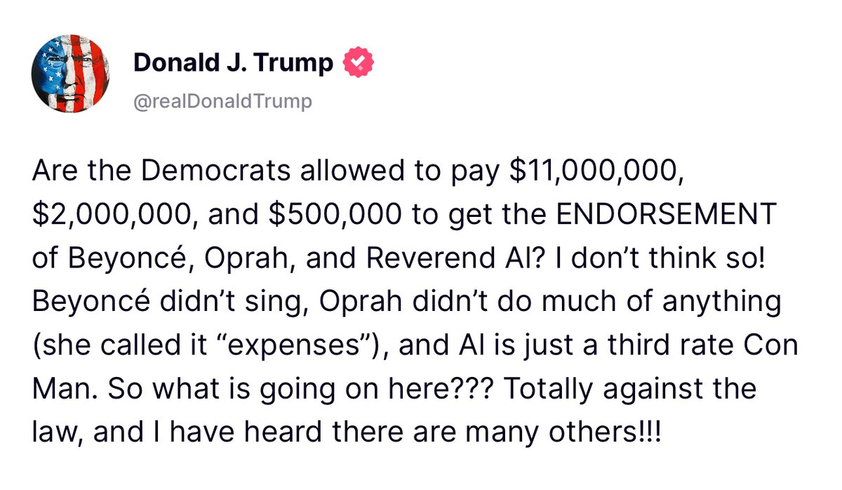 GuntherEagleman's tweet photo. Why did Kamala PAY for endorsements?

Trump is EXACTLY right! https://t.co/qe9Pff4AP9