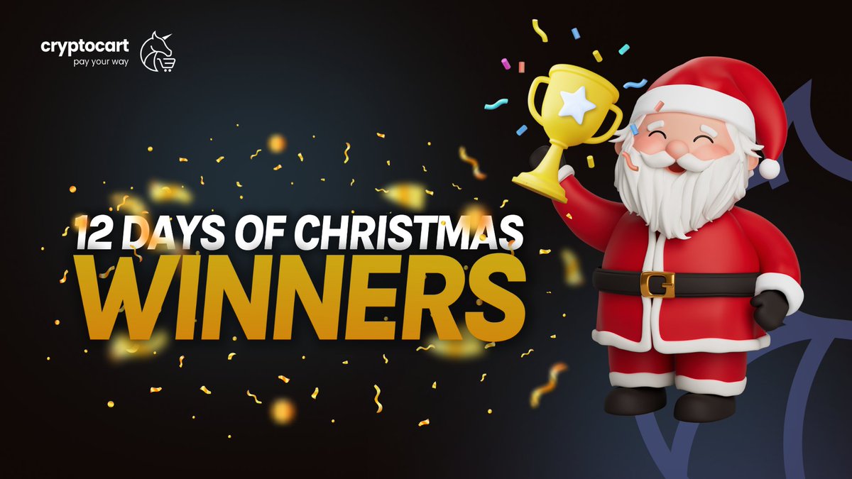 CryptoCartCC's tweet image. 🎄 Christmas may be over, but as we approach a new year, we want to thank everyone who joined our 12 Days of Christmas celebration!✨
Our lucky winning order numbers: 🥁
Dec 12 - AEGDK69
Dec 13 - VMP7D9P
Dec 14 - AAT4SUI
Dec 15 - REWSC2C
Dec 16 - I7LL47I
Dec 17 - N9VYD0S
Dec 18…