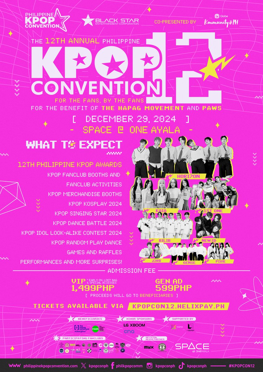 theseoulstory's tweet image. [UPCOMING EVENT] The 12th Annual Philippine K-pop Convention is set to take place on December 29 in Space at One Ayala in Makati City.

Tickets are available via kpopcon12.helixpay.ph

This event is brought to you by @kpopconph 

#KPOPCON #GLOBEKmmunityPH #GlobexKPOPCON