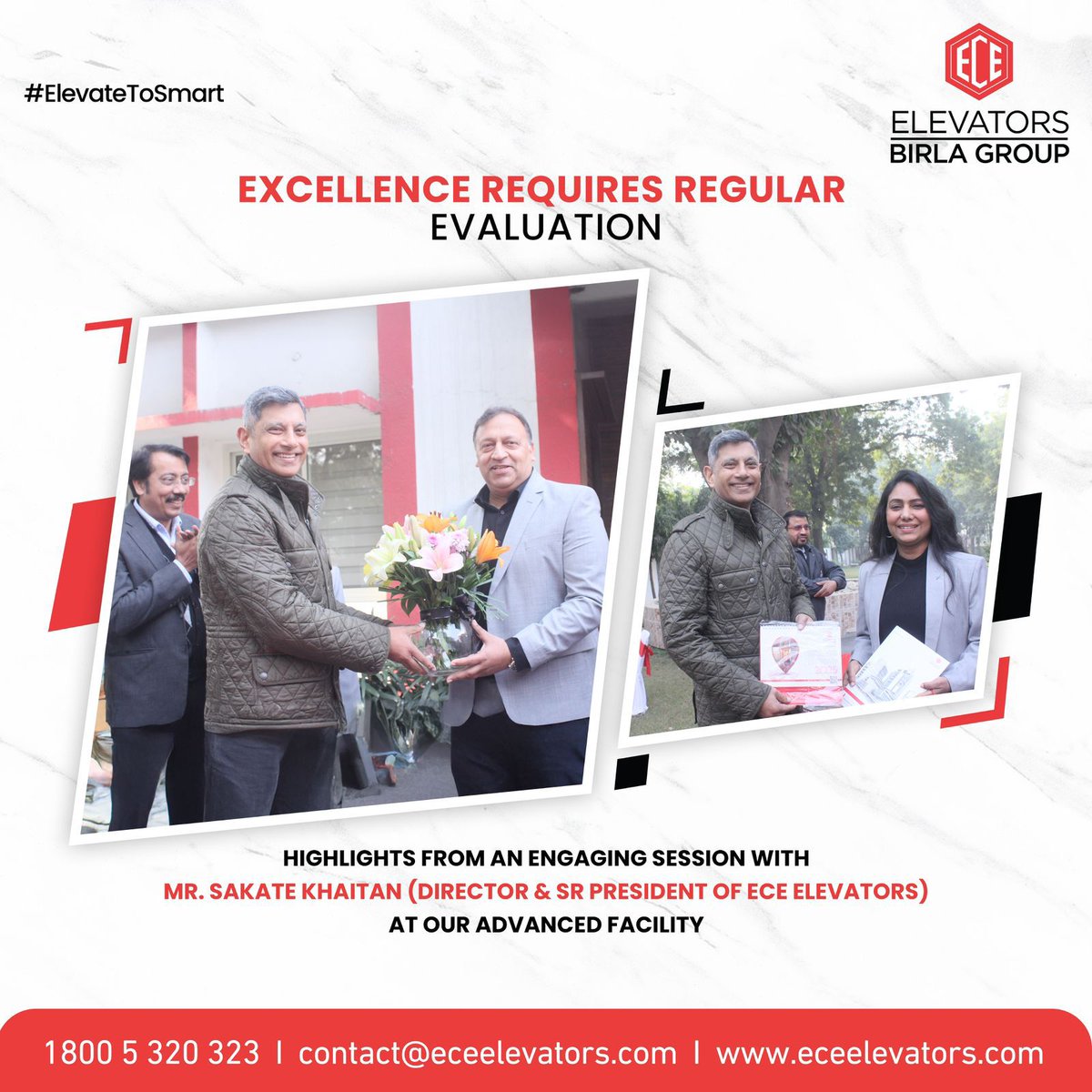 BirlaElevators's tweet photo. Swipe through the highlights from an engaging and insightful session with Mr. Saket Khaitan, Director and Sr. President of ECE Elevators, at their advanced facility!
#ElevateToSmart #ECE #ECEElevators #BirlaGroup #VerticalMobilitySolutions #Elevators #SMARTElevators https://t.co/do5IGYBpxE