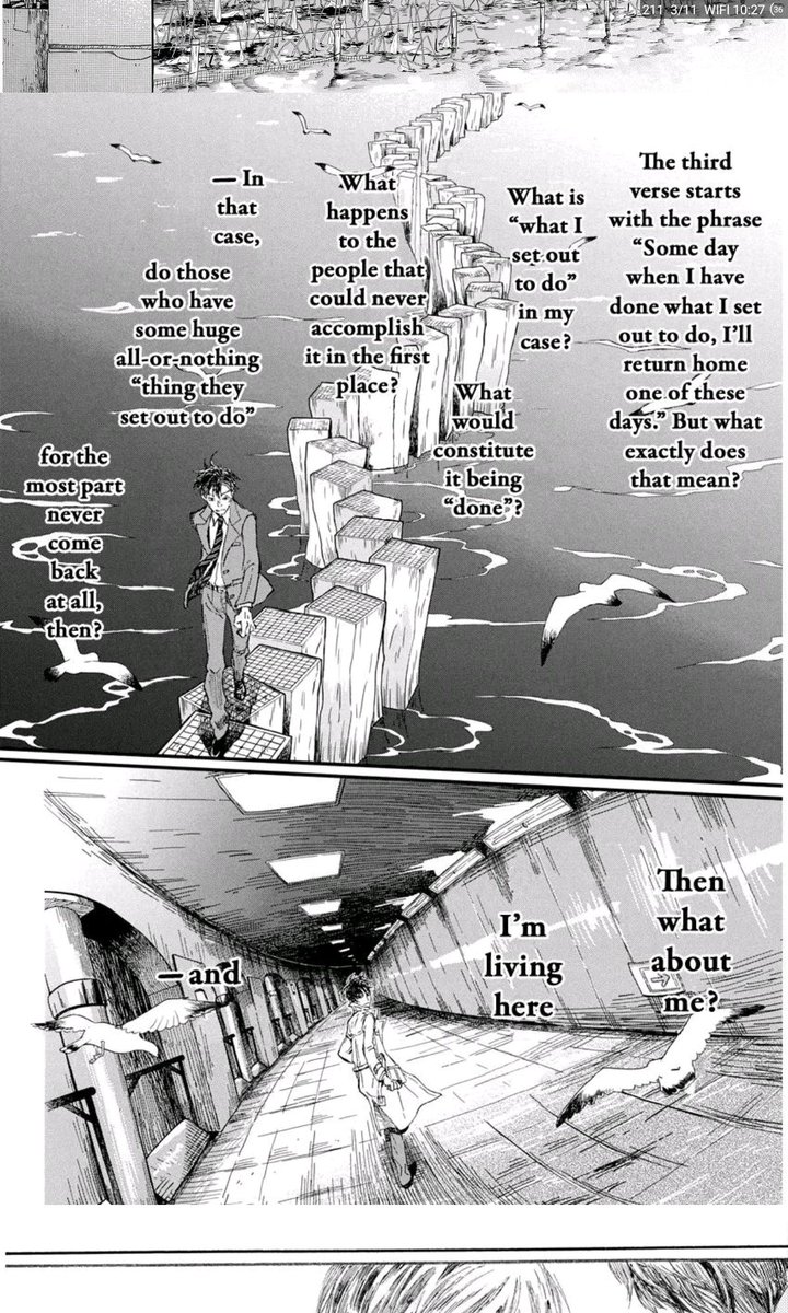 Ok but the new #MarchComesInLikeALion chapter goes really hard, feels like we're in for a massive emotional gut punch there. Or at least, this is Umino's art style at its absolute peak and I'm here for it. (Also Shimada is by far my fave there)