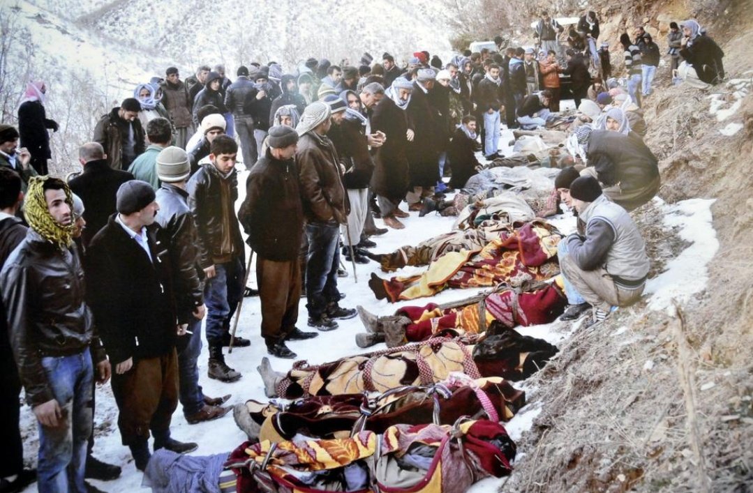 nizanem's tweet image. &quot;December 28, 2011: 34 Kurds were brutally massacred in Roboski by Turkish airstrikes. This was not the first crime against Kurds by the Turkish state, nor the last. The same oppression continues today in Rojava.
#TurkeyIsATerroristState
#RoboskiMassacre 
#Roboski