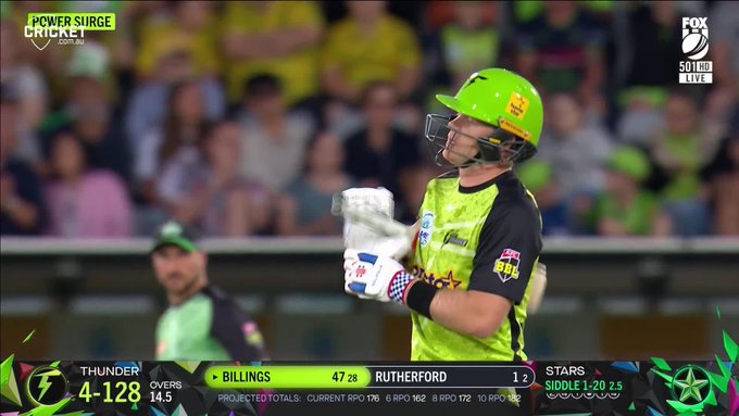 Sam Billings brings up his seventh BBL half-century off a magnificent 29 balls 👏 📹 Credits: Twitter/BBL