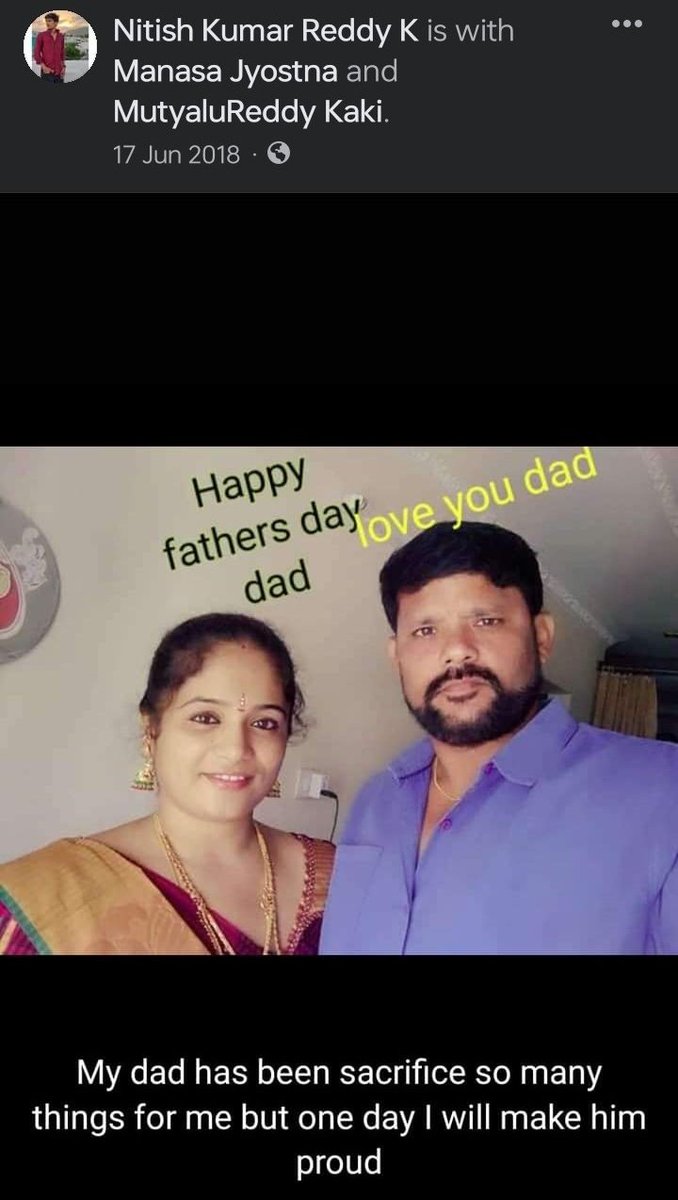 mufaddal_vohra's tweet photo. Nitish Kumar Reddy's Facebook post from 2018. 🥹❤️ https://t.co/PLv3h5c2dS