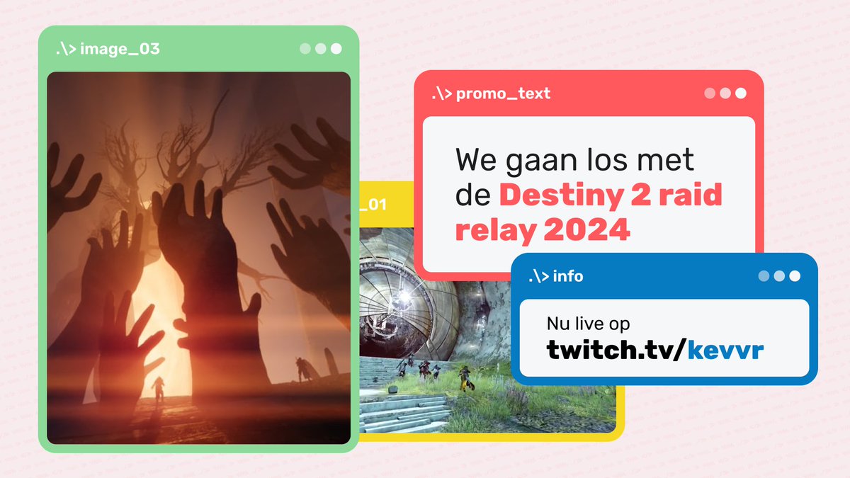 KevvR's tweet photo. Vandaag run ik met mijn clan alle Destiny 2 raids - en je maakt kans op Destiny 2: The Final Shape en de Annual Pass! Nu live op https://t.co/2QPoTKDW4H https://t.co/AaKJjbWUOX