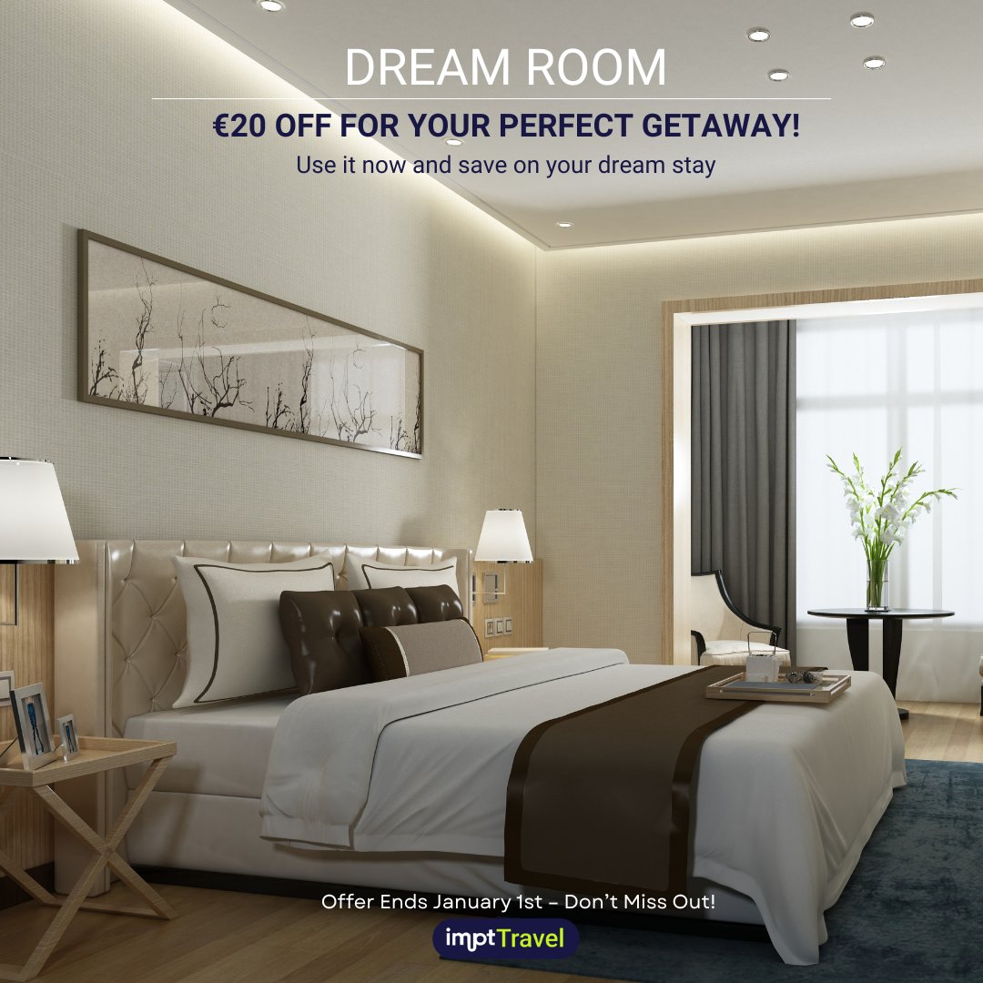 IMPT_token's tweet photo. ☀️ Dreaming of sunny Spain? 🇪🇸

Start your journey with €20 free for your next hotel stay! 🏨🌊

🎁 Sign up now and claim your exclusive travel credit. But don’t wait—offer ends January 1st!

#IMPTTravel #TravelDeals #DreamTrip #SustainableTravel https://t.co/tehK5UMJNP