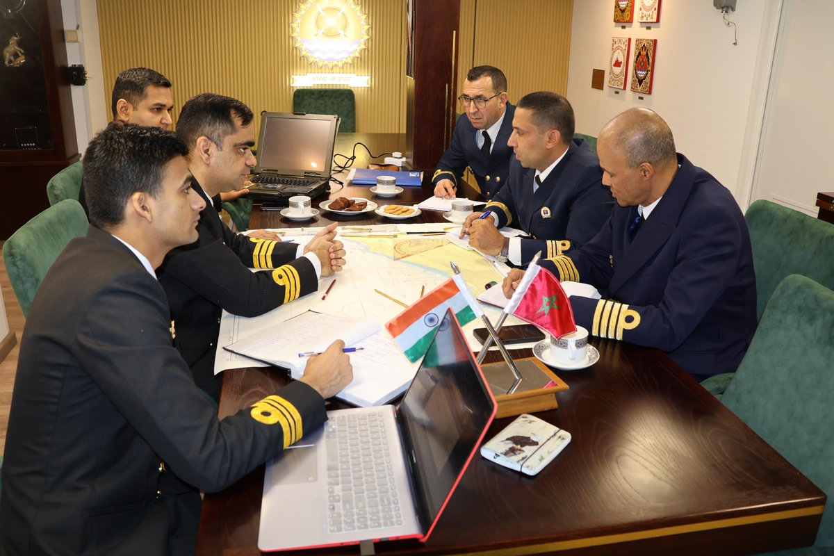 indiannavy's tweet photo. #INSTushil on her maiden operational deployment enroute to #India, made a port call at Casablanca, Morocco on #27Dec 24 & received a warm welcome by the #RoyalMoroccanNavy.
Cross-deck visits, professional exchanges & friendly sports fixtures in harbour followed by joint exercises at sea planned with the host Navy.
🇮🇳-🇲🇦 #BridgesofFriendship
@MoroccanArmed @indembrabat
https://t.co/QlZvobXaTJ
