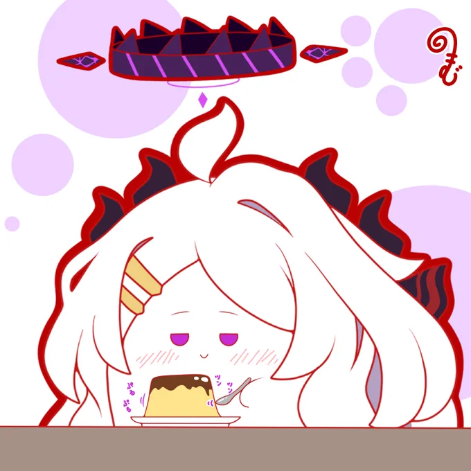今日は忘年かーい手な訳で絵描けてないので再掲のぷるぷるプリンおもちヒナちゃん #ブルアカ #おもちヒナ 