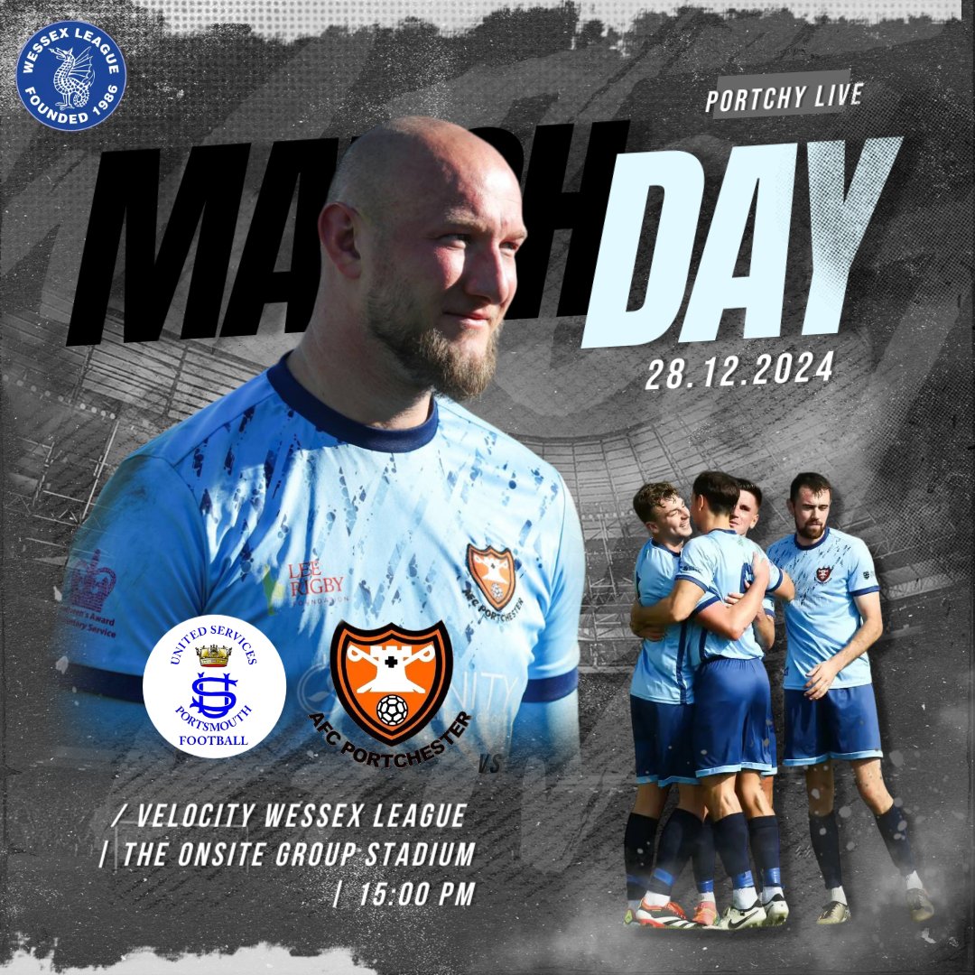 ITS MATCHDAY!!

Our last game of 2024. We take on <a href="/usportsmouthfc/">USPFC</a> in the Velocity Wessex League.

Kick off 3pm, bars and food open from 1pm. Game is being played at The OnSite Group Stadium.