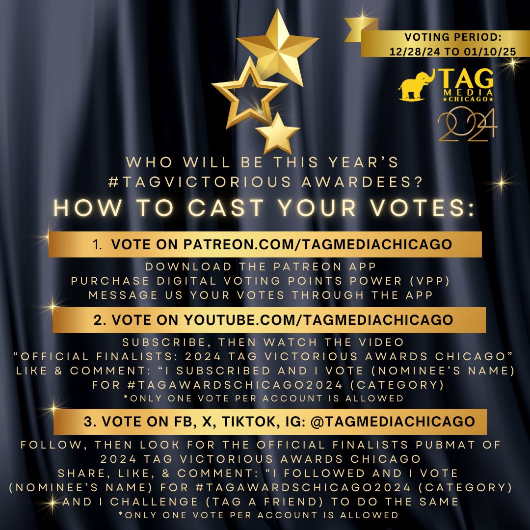 ✨Most Promising Male Star, Official Finalists:
2024 TAG Victorious Awards Chicago 
#BruceRoeland
#JarrenGarcia
#JMIbarra
#JPCabrera
#ShanVesagas