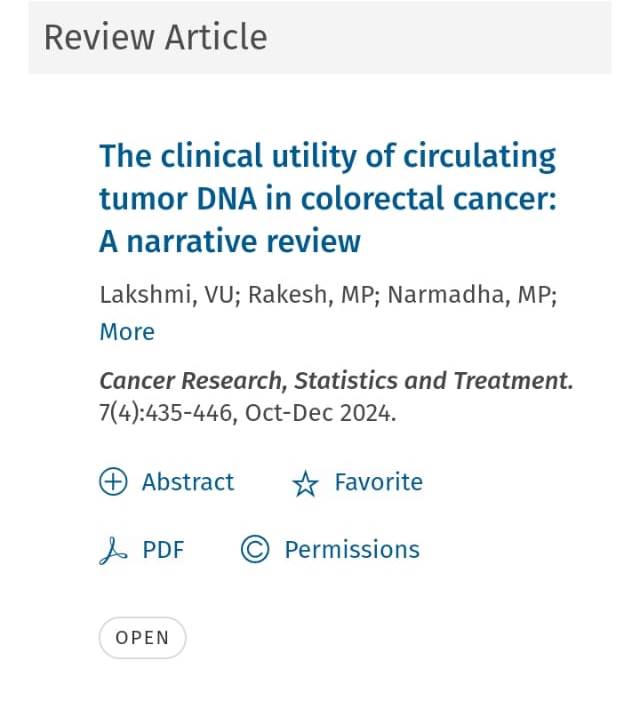 Cancer Research, Statistics and Treatment (@crstonline) on Twitter photo Our new issue is live! Looking forward to your comments and criticism. Sincere thanks to all authors, reviewers, editors, and publishers for your contribution. Read here: bit.ly/3Kf29px
<a href="/VanitaNoronha/">Vanita Noronha, MBBS MD DM</a>
<a href="/TataMemorial/">Tata Memorial Hospital</a>
#CRST #oncology #CancerResearch #MedTwitter Our new issue is live! Looking forward to your comments and criticism. Sincere thanks to all authors, reviewers, editors, and publishers for your contribution. Read here: bit.ly/3Kf29px
<a href="/VanitaNoronha/">Vanita Noronha, MBBS MD DM</a>
<a href="/TataMemorial/">Tata Memorial Hospital</a>
#CRST #oncology #CancerResearch #MedTwitter