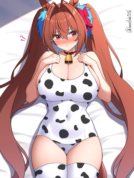 "牛柄スク水"を着てくれるダスカ眼鏡ver…￼#ウマ娘 