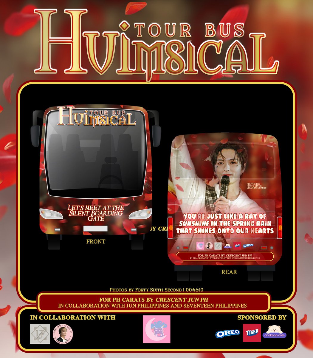 CrescentJun_PH's tweet photo. All aboard the HUImsical Tour Bus! 🚌

Unveiling RIGHT HERE! Our bus design inspired by our artist, actor, and all out performer Jun

Huihuis, let's spread the love &amp; light for our one and only Moon Junhui. 

See you at the silent boarding gate!

#SEVENTEEN_RIGHT_HERE_IN_BULACAN https://t.co/uUhm6RRN5V