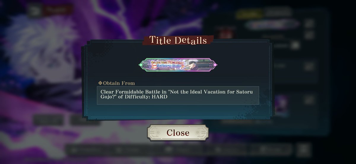 DRKCassus's tweet photo. @JJKPP_GL I like using the “Not the Ideal Vacation for Satoru Gojo” title cause I really enjoyed the event. I found the dialogue really funny https://t.co/OsD9OVAmxk