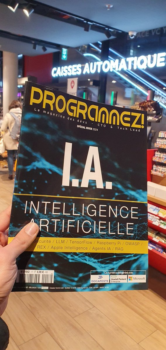 dadideo 🌍 framapiaf.org 🐘&🟦 (@dadideo) on Twitter photo 7h du matin,1er train
Et pourtant, à cette heure-là,
Pendant que de paisibles personnes dorment,
Je récupère le dernier exemplaire de #Programmez
Spécial Hiver, Spécial #IA
Avec du <a href="/k33g_org/">🖤 Ph. Charrière 🦋 k33gorg 💜 #wasm 💙 #brompton</a> <a href="/wildagsx/">Stéphane Philippart 🥑🍊</a> <a href="/agoncal/">Antonio Goncalves</a> <a href="/JPhi_Baconnais/">Jean-Phi Baconnais 🦎</a> Inside
Le dernier,incroyable à une heure si tôt! #AI 7h du matin,1er train
Et pourtant, à cette heure-là,
Pendant que de paisibles personnes dorment,
Je récupère le dernier exemplaire de #Programmez
Spécial Hiver, Spécial #IA
Avec du <a href="/k33g_org/">🖤 Ph. Charrière 🦋 k33gorg 💜 #wasm 💙 #brompton</a> <a href="/wildagsx/">Stéphane Philippart 🥑🍊</a> <a href="/agoncal/">Antonio Goncalves</a> <a href="/JPhi_Baconnais/">Jean-Phi Baconnais 🦎</a> Inside
Le dernier,incroyable à une heure si tôt! #AI