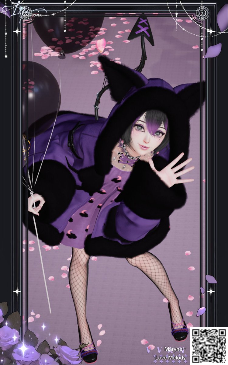 Maryne_01's tweet photo. A friend of mine requested a Kuromi inspired fit so here it is ^^ 💜💜💜
~Maryne

#LifeMakeover
#FashionGame
#Maryne
#Sanrio
#Kuromi
#Inspired https://t.co/IEP7ZKAyHc